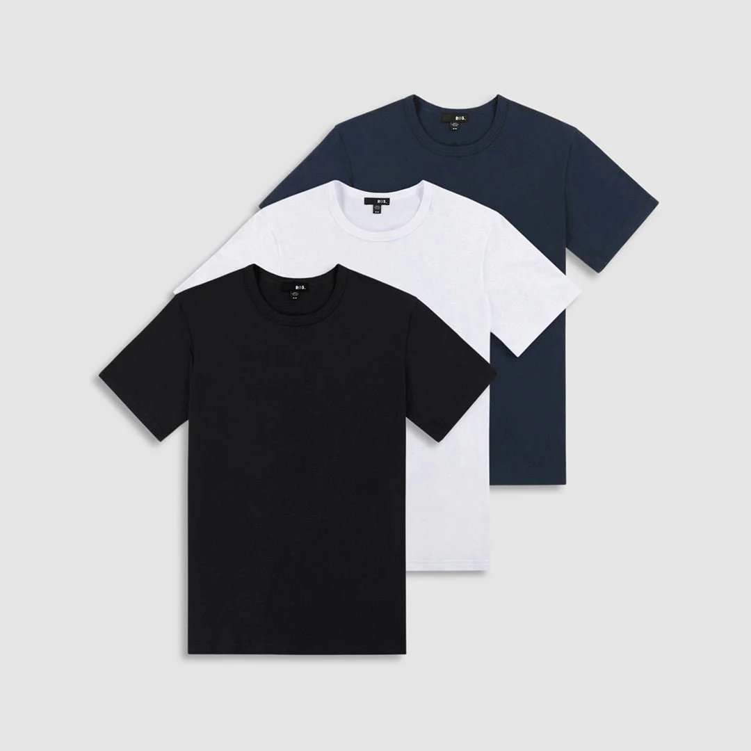 RO3 Easy Mesh Crew Neck T-Shirt Uniform Navy - Image 5