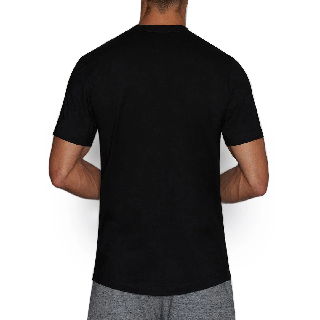 Perfect Pima Relaxed Deep V-Neck T-Shirt Black - Image 3